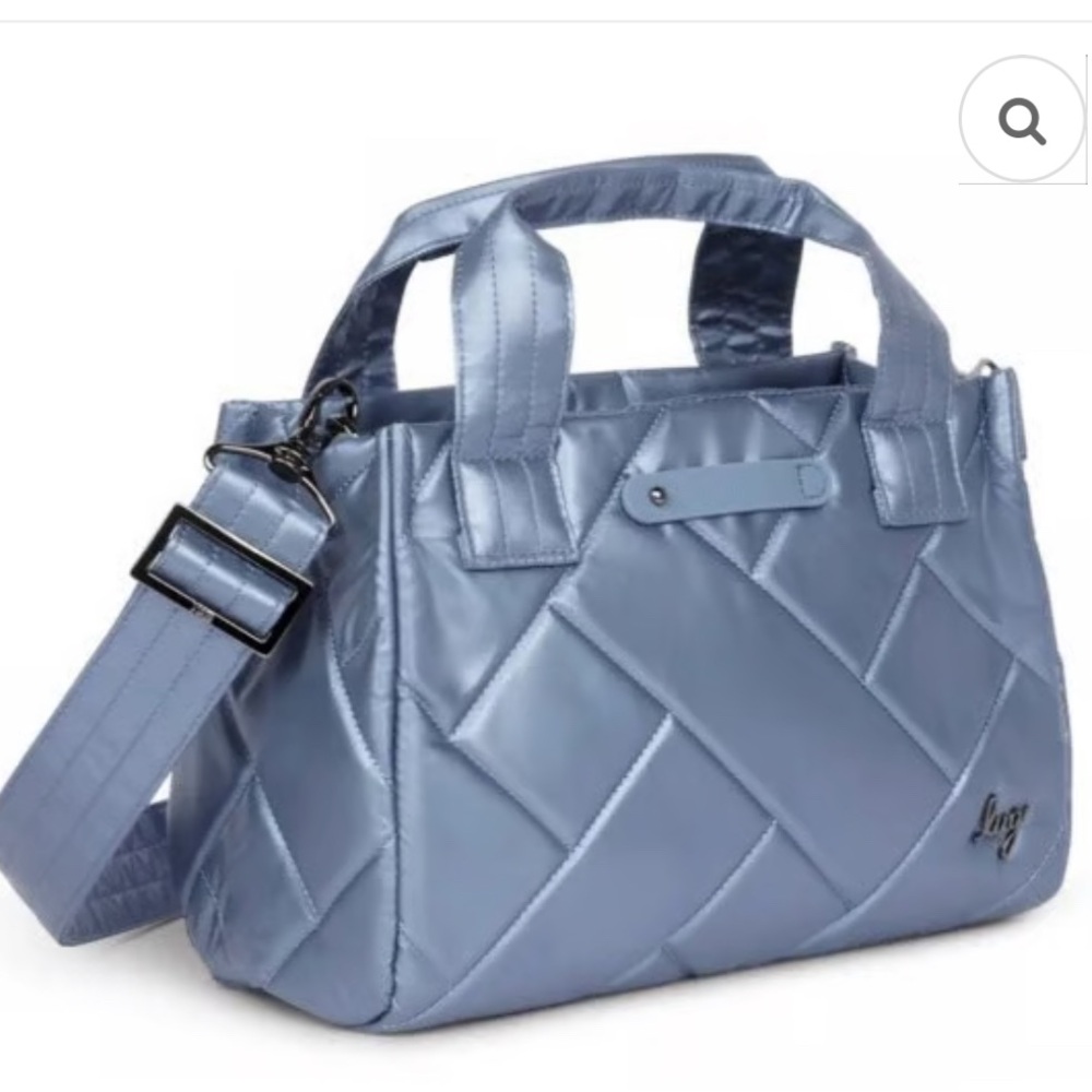 LUG Jitterbug Metallic Blue Moon Crossbody Small Tote NWT